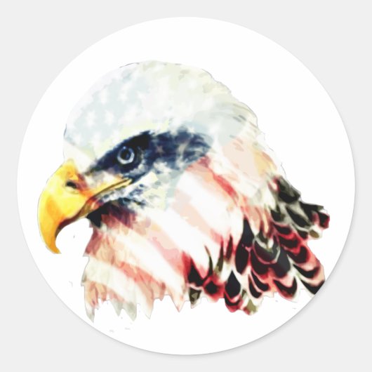 Sticker Rond Etats-Unis American Flag Bald Eagle Design (Devant)