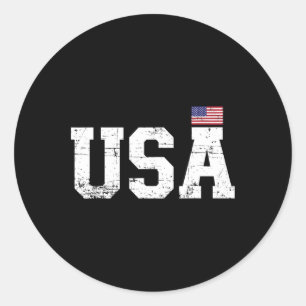 Sticker Rond Etats-Unis avec le drapeau américain pour la fête