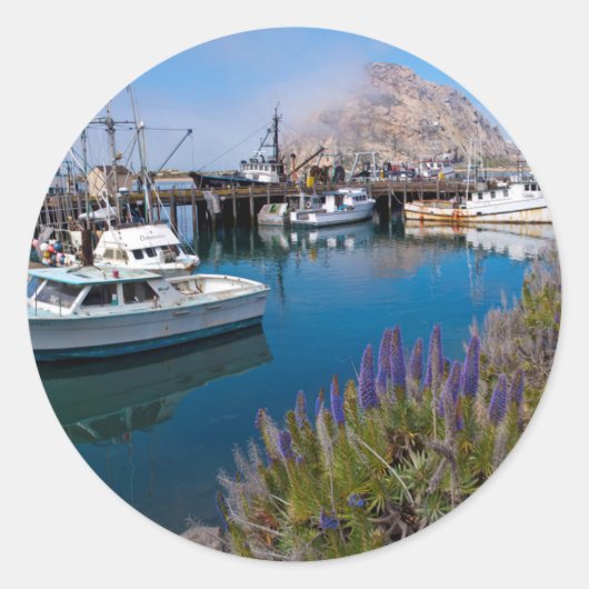 Sticker Rond États-Unis, Californie. Baie de Morro (Devant)