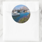 Sticker Rond États-Unis, Californie. Baie de Morro (Sac)