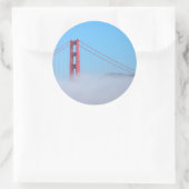 Sticker Rond États-Unis, Californie. Golden Gate Bridge (Sac)