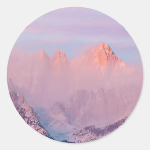 Sticker Rond États-Unis, Californie, Lone Pine. Lever du soleil