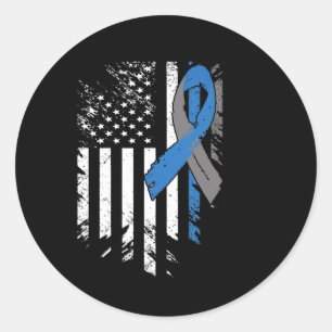 Sticker Rond États-Unis Drapeau Diabète Type 1 Sensibilisation 