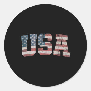 Sticker Rond États-Unis Drapeau Patriotique 4 juillet Amérique