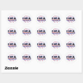 Sticker Rond Etats-Unis drapeau texte parties scintillant feux  (Feuille)