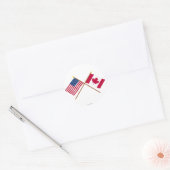 Sticker Rond États-Unis et Canada Drapeaux croisés (Enveloppe)