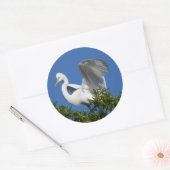 Sticker Rond États-Unis, Floride, Saint-Augustine, Egret (Enveloppe)