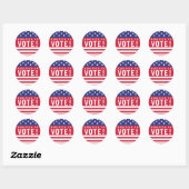 Sticker Rond États-Unis Inscrivez-vous pour voter (Feuille)