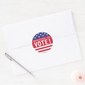 Sticker Rond États-Unis Inscrivez-vous pour voter (Enveloppe)