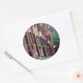 Sticker Rond États-Unis, Massachusetts, Boston, Houses Along Ac (Enveloppe)