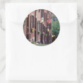 Sticker Rond États-Unis, Massachusetts, Boston, Houses Along Ac (Sac)