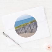 Sticker Rond États-Unis, Massachusetts. Dunes Et Chemin (Enveloppe)