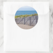 Sticker Rond États-Unis, Massachusetts. Dunes Et Chemin (Sac)