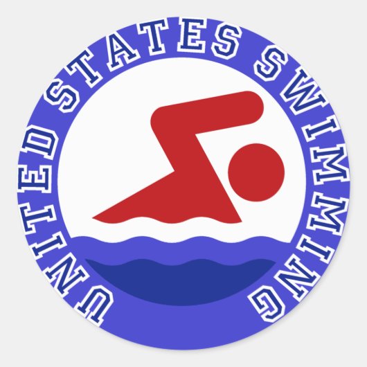 Sticker Rond États-Unis natation (Devant)