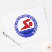 Sticker Rond États-Unis natation (Enveloppe)