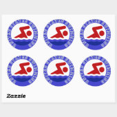 Sticker Rond États-Unis natation (Feuille)