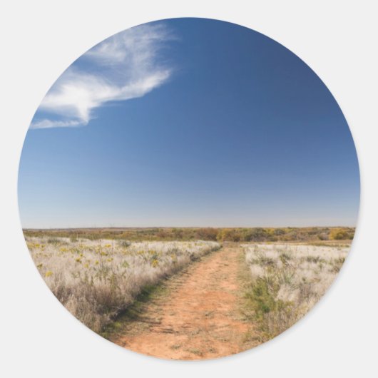 Sticker Rond États-Unis, Oklahoma, Black Kettle National Grassl (Devant)