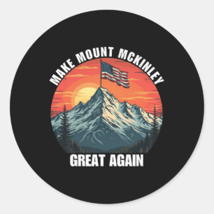 Sticker Rond États-Unis Parc national Denali Mont Mckinley Mont