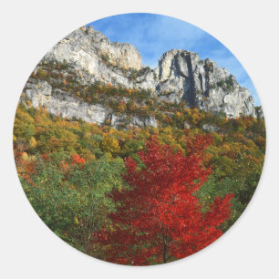 Sticker Rond États-Unis, Virginie-Occidentale, Spruce Knob-Sene