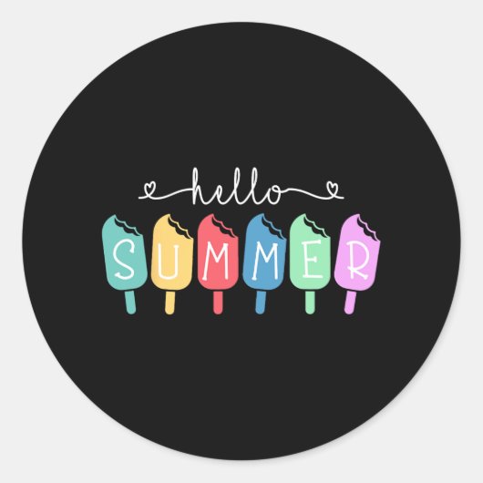 Sticker Rond Été Bonne Dernière journée Enseignant Étudiant (Devant)