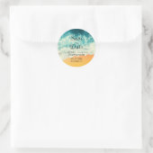 Sticker Rond Eté Contemporain Ocean Beach Mariage (Sac)
