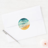 Sticker Rond Eté Contemporain Ocean Beach Mariage (Enveloppe)