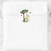 Sticker Rond Été Eau Amusante Jaune Labrador Dessin (Sac)