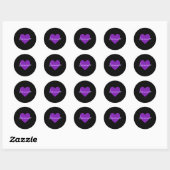 Sticker Rond Été en violet (Feuille)