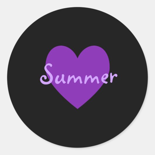 Sticker Rond Été en violet (Devant)