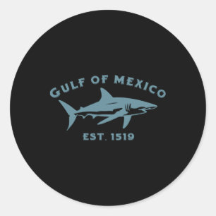 Sticker Rond Été golfe du Mexique pour toujours 1519 Requin gol