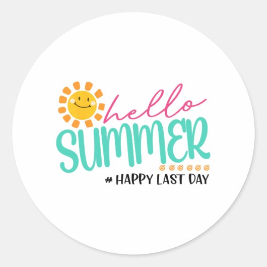 Sticker Rond Été Joyeux Dernier jour (Devant)