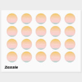 Sticker Rond Été Pastel Gradient | Nom de script personnalisé (Feuille)