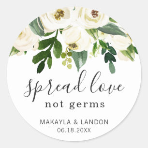 Sticker Rond Étendre L'Amour Pas Les Germes Floral Élégant Mari