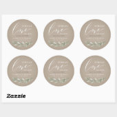 Sticker Rond Étendre L'Amour Sanitizer Vert Mariage Favoriser (Feuille)