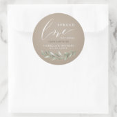 Sticker Rond Étendre L'Amour Sanitizer Vert Mariage Favoriser (Sac)