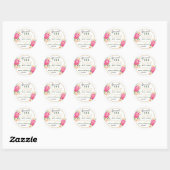 Sticker Rond Étendre le Sanitizer Mariage Floral Sanitizer Merc (Feuille)
