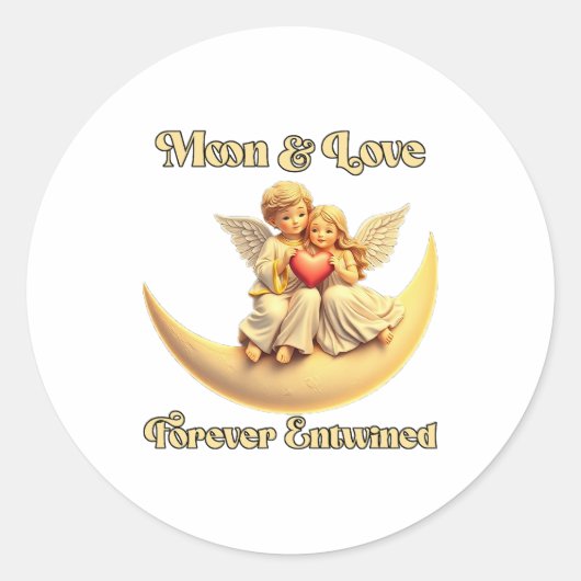 Sticker Rond Eternal Love on a Crescent Moon (Devant)