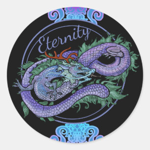 Sticker Rond Eternité du dragon oriental