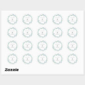 Sticker Rond Ethereal Eucalyptus couronne bleu mariage Favorise (Feuille)