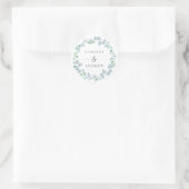 Sticker Rond Ethereal Eucalyptus couronne bleu mariage Favorise (Sac)