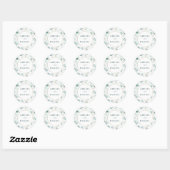 Sticker Rond Ethereal Eucalyptus Gold Frame Mariage (Feuille)