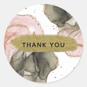 Sticker Rond Ethereal Moody Black Gold Inky Imaginaire Glam