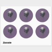 Sticker Rond Ethereal Skull Abstract Grunge Dark Art (Feuille)