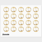 Sticker Rond Ethnic Baby Boy Baptism Gold Cross (Feuille)
