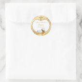 Sticker Rond Ethnic Baby Boy Baptism Gold Cross (Sac)