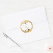 Sticker Rond Ethnic Baby Boy Baptism Gold Cross (Enveloppe)