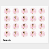 Sticker Rond Ethnic Ballerina Princess Tutu Baby shower (Feuille)