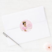 Sticker Rond Ethnic Ballerina Princess Tutu Baby shower (Enveloppe)