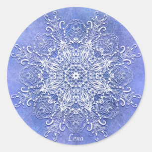 Sticker Rond Ethnic floral mandala.