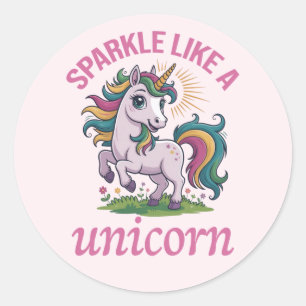 Sticker Rond Étincelle comme une licorne
